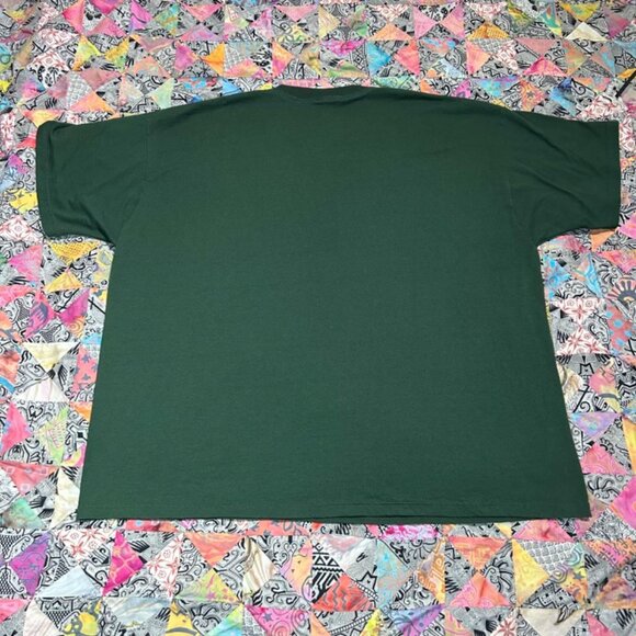 VINTAGE 90s Volkswagen Green T-Shirt Silver Sparkled COG Logo Size XXXL HTF - Picture 7 of 8